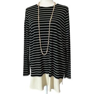 LAUREN RALPH LAUREN Women’s Pullover Knit Striped Sweater Top Long Sleeve 1X